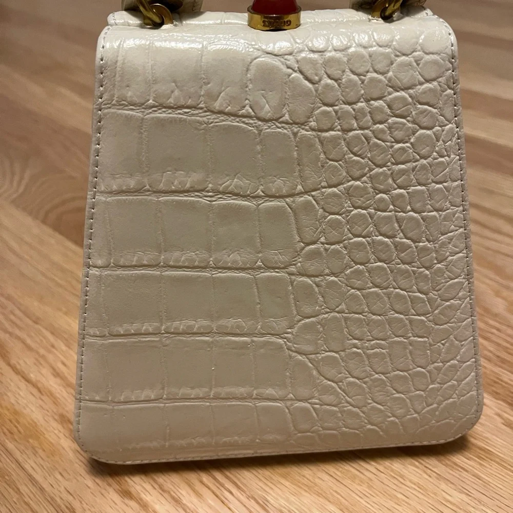 STAUD Kenny Cream Crocodile-Embossed Mini Bag - Picture 2 of 5